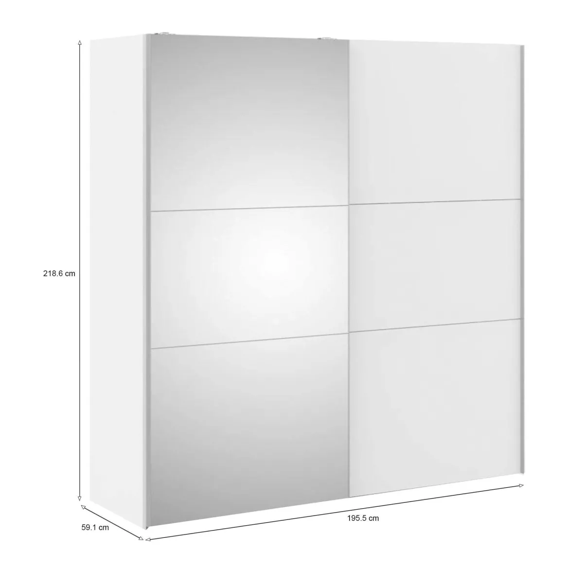 Guardaroba con appendiabiti bianco 200x205h cm - Amalio