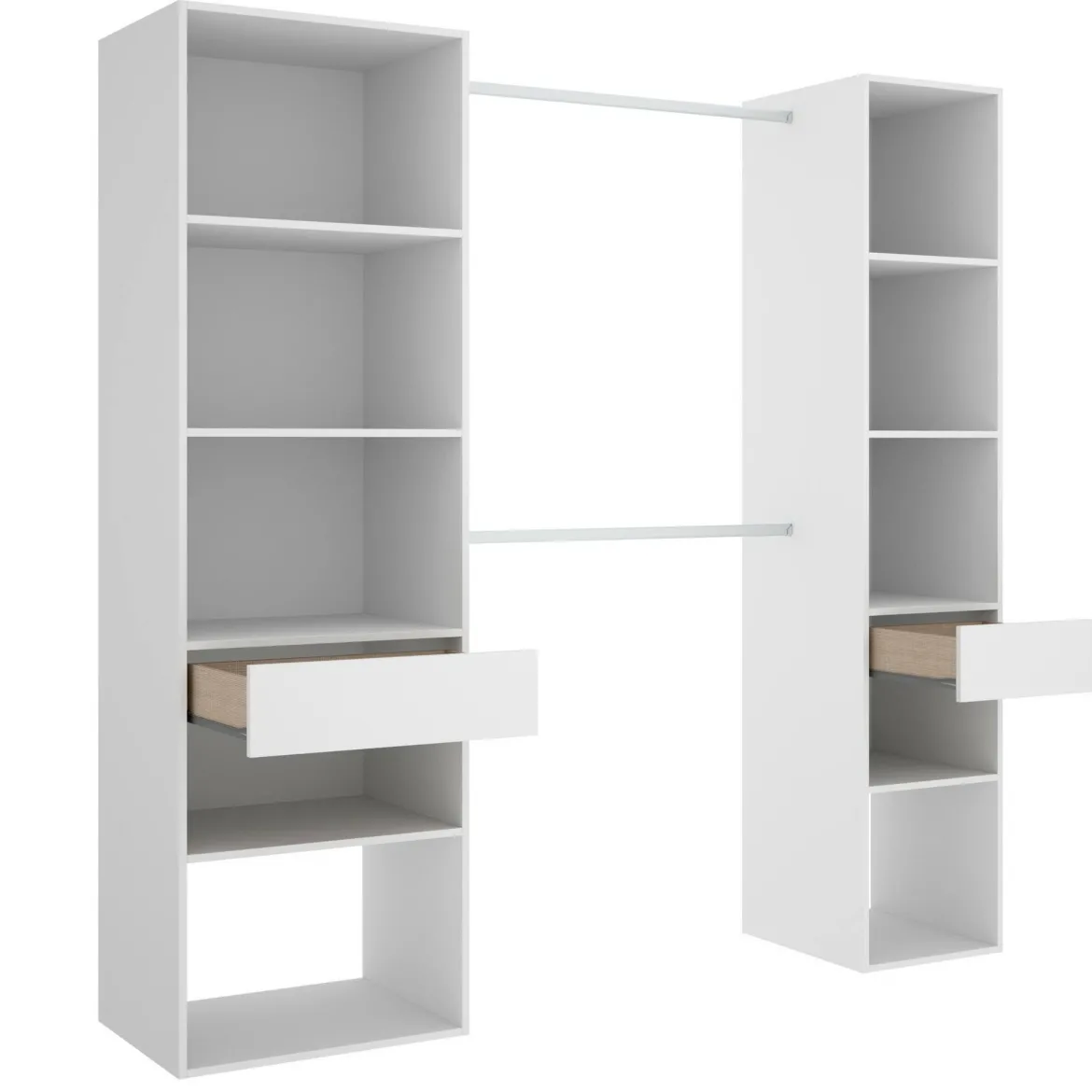 Guardaroba con appendiabiti bianco 200x205h cm - Amalio