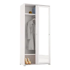 Guardaroba con appendiabiti bianco 90x202h cm - Kompasu