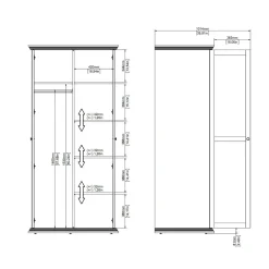 Guardaroba con appendiabiti bianco 95x200h cm - Darby