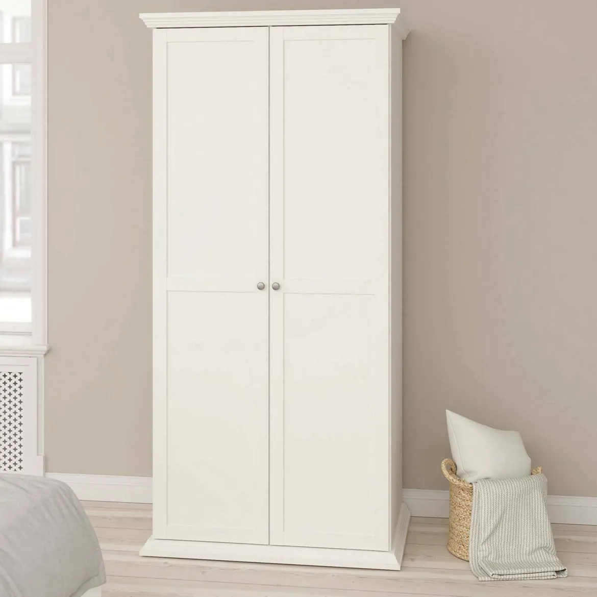 Guardaroba con appendiabiti bianco 95x200h cm - Darby
