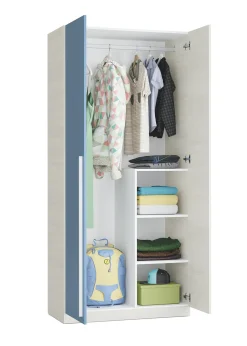 Guardaroba con appendiabiti bianco e grigio 182x201h cm - Cassano