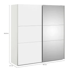Guardaroba con appendiabiti bianco e quercia 242x201h cm - Acerno