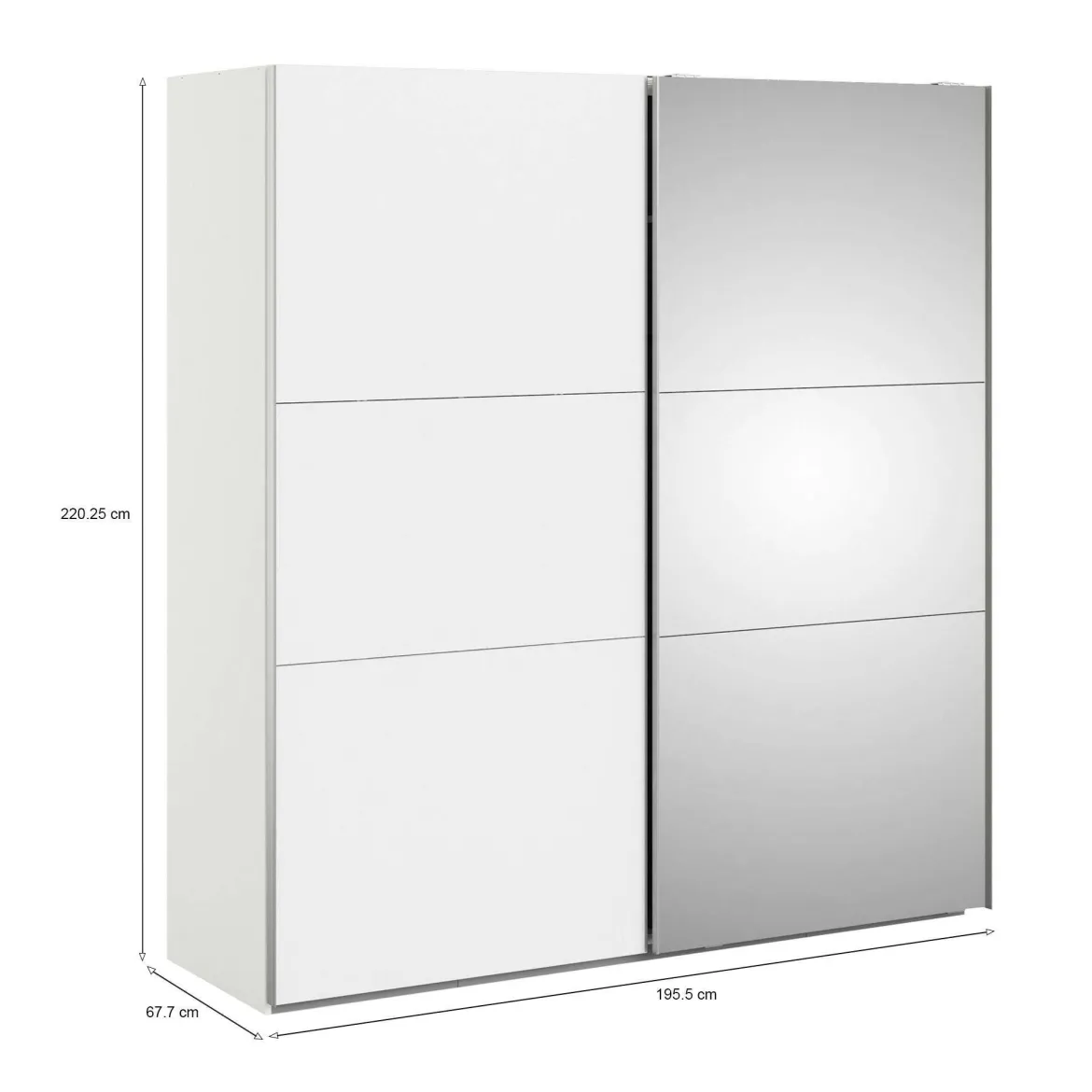Guardaroba con appendiabiti bianco e quercia 242x201h cm - Acerno