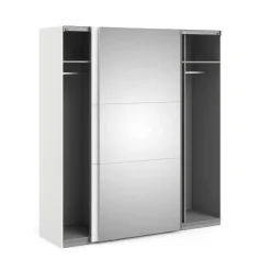 Guardaroba con appendiabiti bianco e quercia 242x201h cm - Acerno