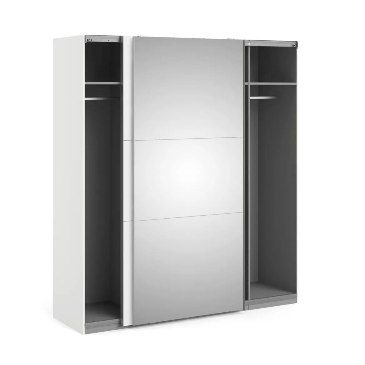 Guardaroba con appendiabiti bianco e quercia 242x201h cm - Acerno