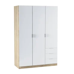 Guardaroba con appendiabiti bianco e rovere 121x200h cm - Kammuri