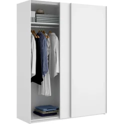 Guardaroba con appendiabiti bianco lucido 150x204h cm - Anda