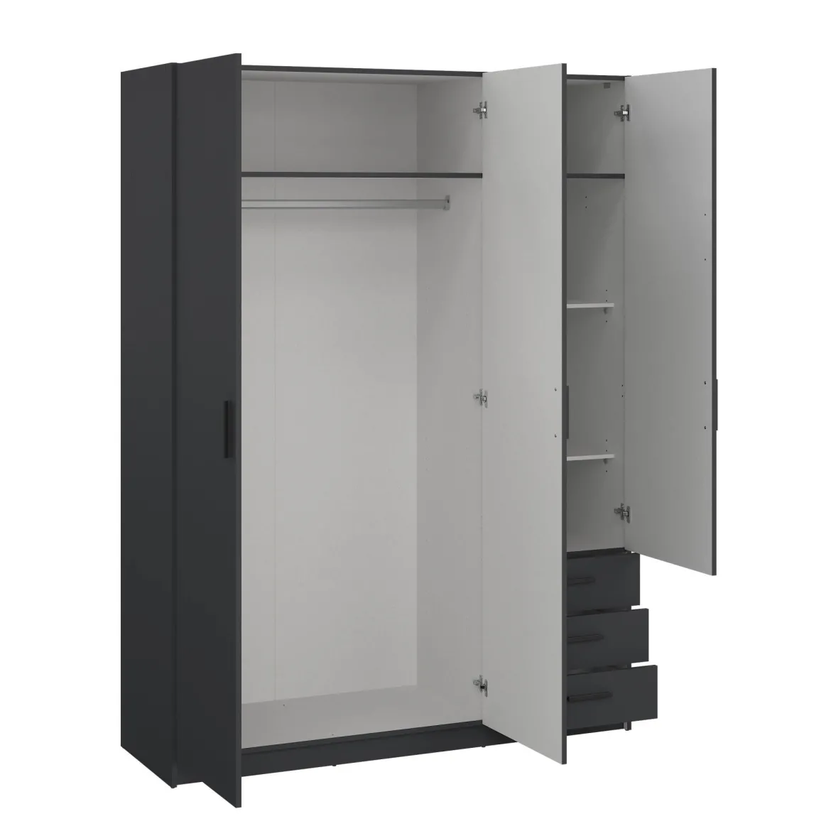 Guardaroba con appendiabiti grigio 178x220h cm - Malakas
