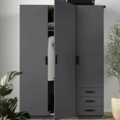 Guardaroba con appendiabiti grigio 178x220h cm - Malakas