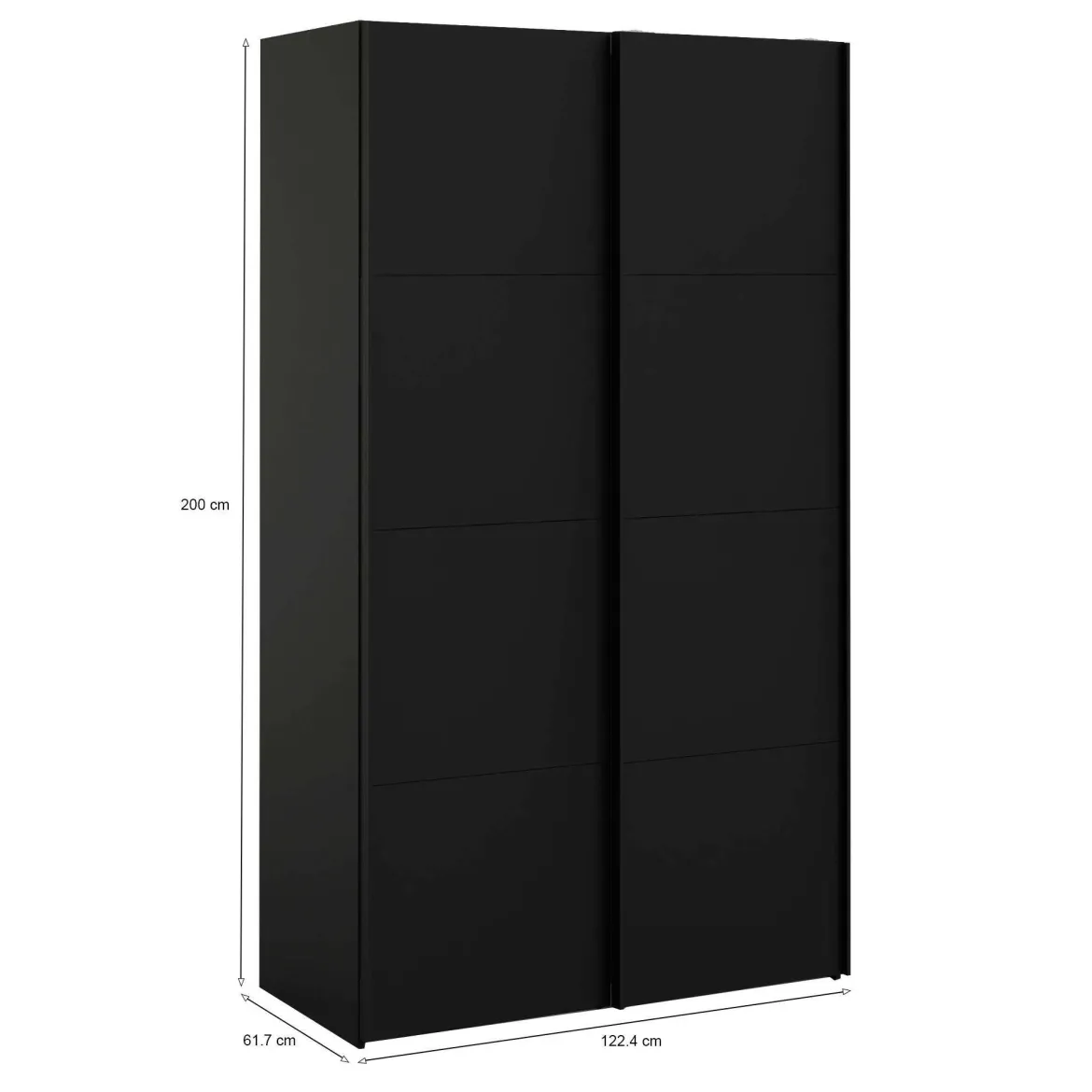 Guardaroba con appendiabiti nero 150x218h cm - Alfano