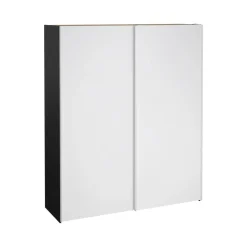 Guardaroba con appendiabiti nero e bianco lucido 182x220h cm - Taxus