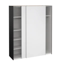Guardaroba con appendiabiti nero e rovere 121x200h cm - Kammuri