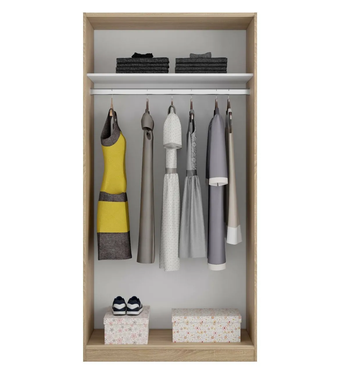 Guardaroba con appendiabiti rovere 100x200h cm - Alt