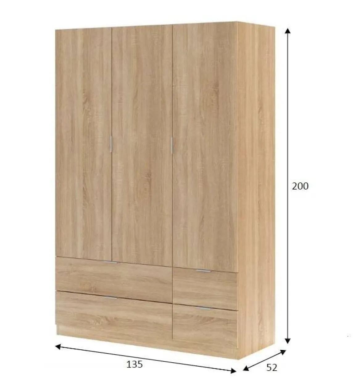 Guardaroba con appendiabiti rovere 150x200h cm - Zerbo
