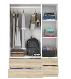 Guardaroba con appendiabiti rovere 150x200h cm - Zerbo