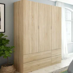 Guardaroba con appendiabiti rovere 150x200h cm - Zerbo