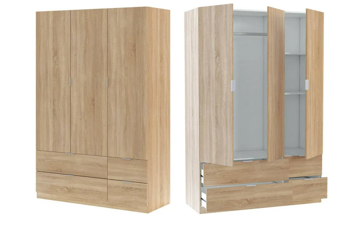 Guardaroba con appendiabiti rovere 150x200h cm - Zerbo