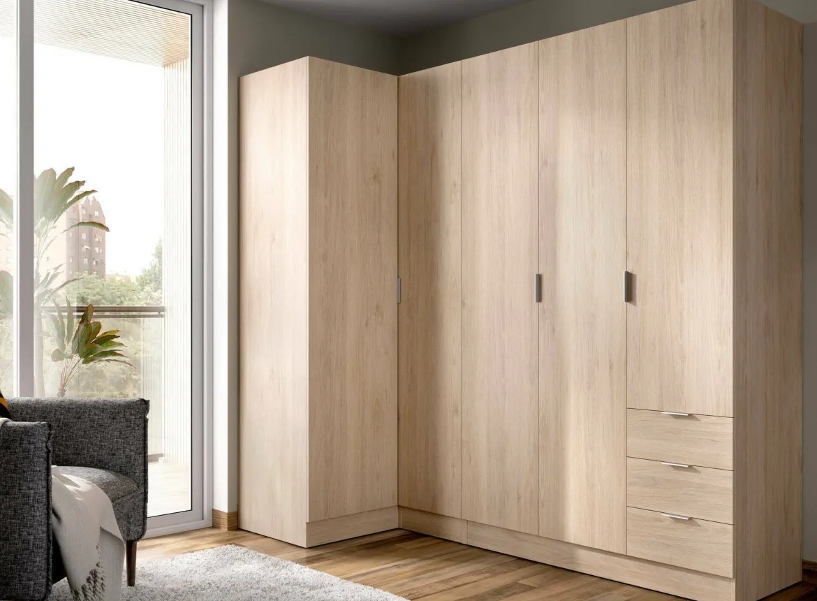 Guardaroba con appendiabiti rovere 213x184h cm - Atena
