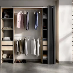 Guardaroba con appendiabiti rovere e bianco 147x201h cm - Pyarr