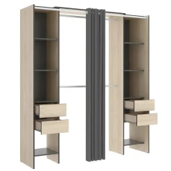 Guardaroba con appendiabiti rovere e bianco 147x201h cm - Pyarr