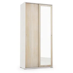 Guardaroba con appendiabiti rovere e bianco opaco 167x191h cm - Serpentina