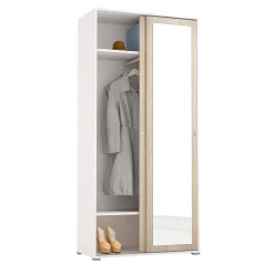 Guardaroba con appendiabiti rovere e bianco 90x195h cm - Abduhl