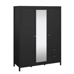 Guardaroba con cassetti nero 150x199h cm - Rufina