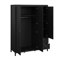 Guardaroba con cassetti nero 150x199h cm - Rufina