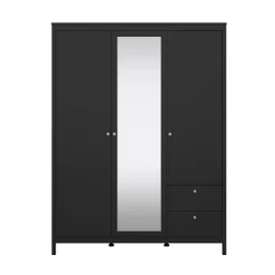 Guardaroba con cassetti nero 150x199h cm - Rufina