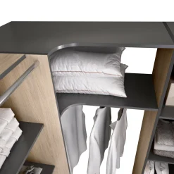 Guardaroba con ripiani regolabili antracite e rovere 234x205h cm - Dindo