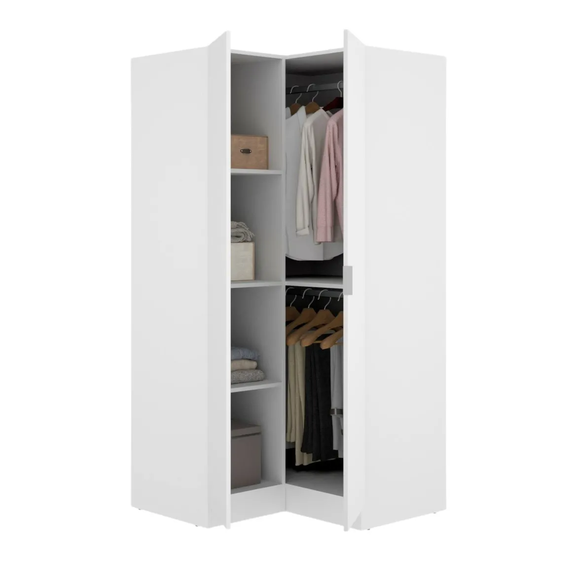 Guardaroba con ripiani regolabili bianco anticato 120x200h cm - Aristode