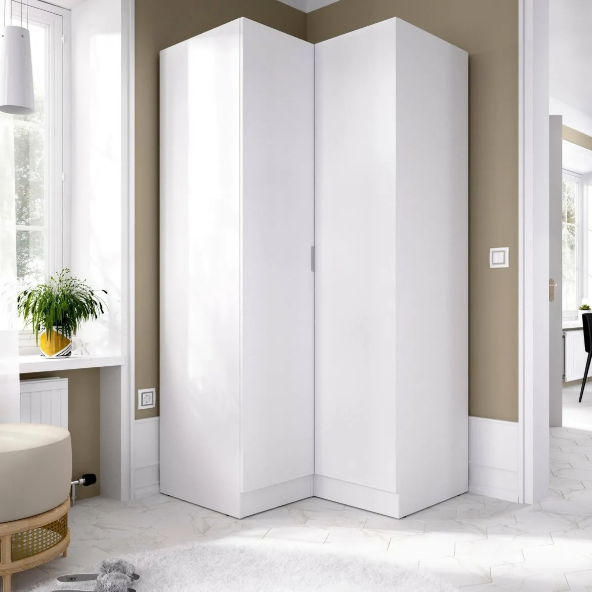 Guardaroba con ripiani regolabili bianco anticato 120x200h cm - Aristode