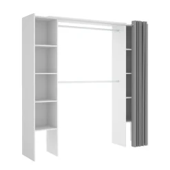 Guardaroba con ripiani regolabili bianco e grigio 180x205h cm - Acron