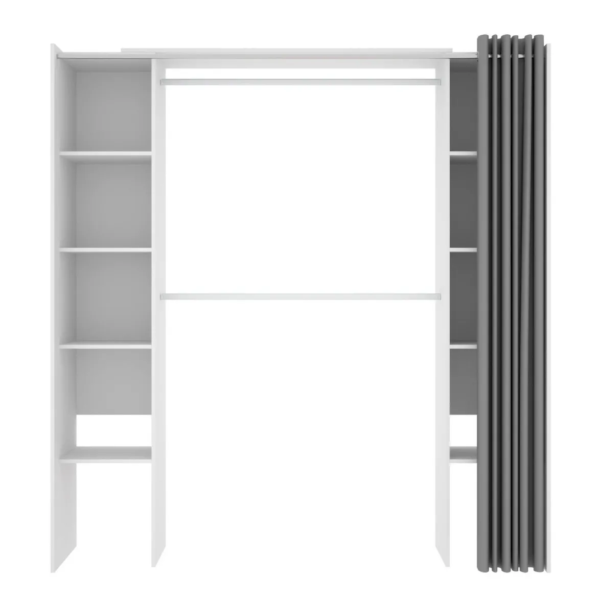 Guardaroba con ripiani regolabili bianco e grigio 180x205h cm - Acron