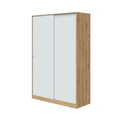 Guardaroba con ripiani regolabili bianco e rovere nodi 120x200h cm - Adrenalin