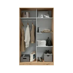 Guardaroba con ripiani regolabili rovere e antracite 160x205h cm - Arim