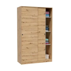 Guardaroba con ripiani regolabili rovere e antracite 160x205h cm - Arim