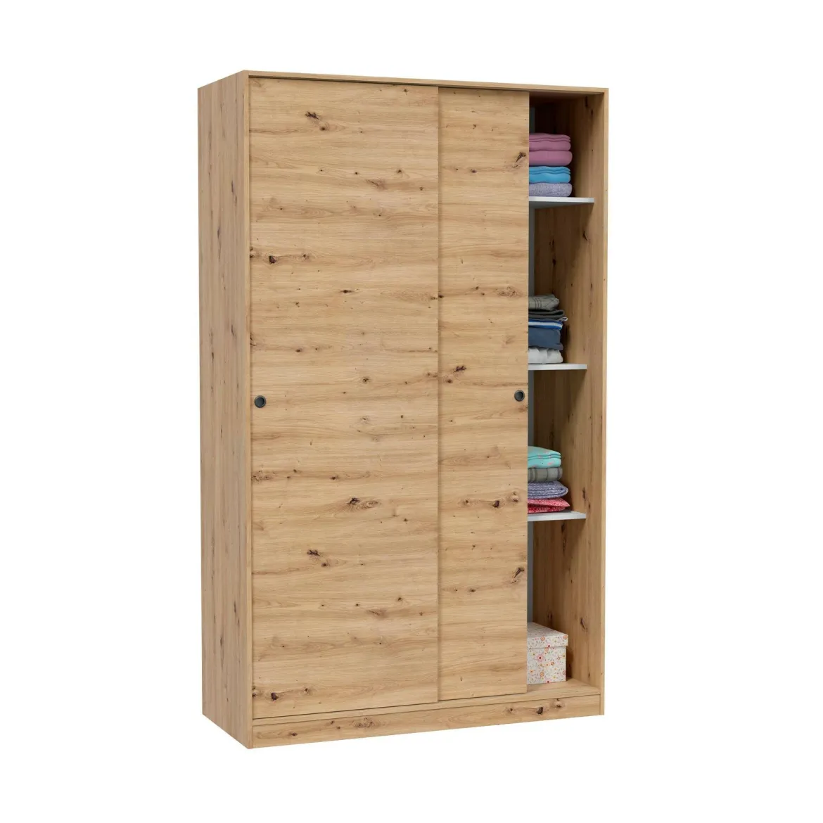 Guardaroba con ripiani regolabili rovere e antracite 160x205h cm - Arim