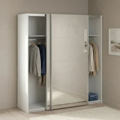 Guardaroba con specchio bianco 182x201h cm - Bema