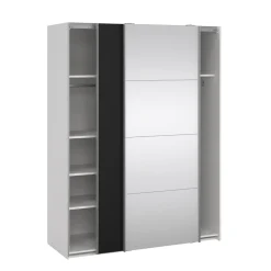 Guardaroba con specchio bianco e nero 150x200h cm - Seraphine