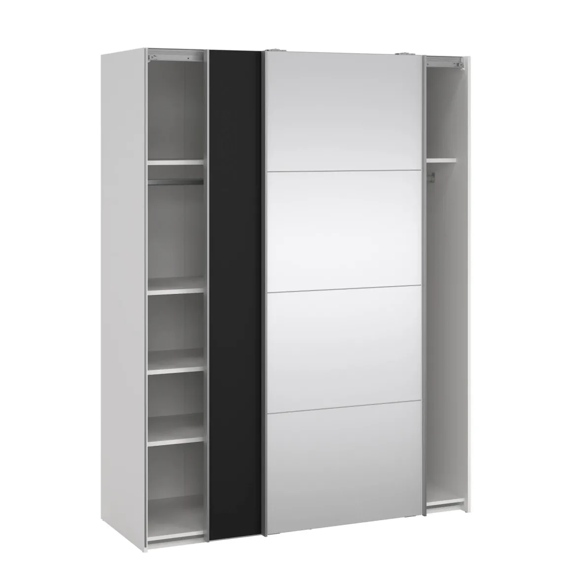 Guardaroba con specchio bianco e nero 150x200h cm - Seraphine