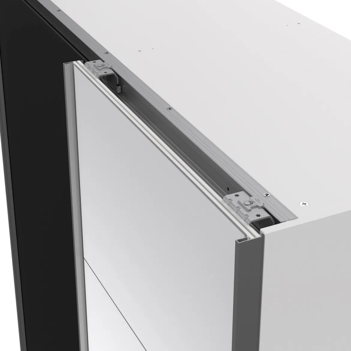 Guardaroba con specchio bianco e nero 150x200h cm - Seraphine
