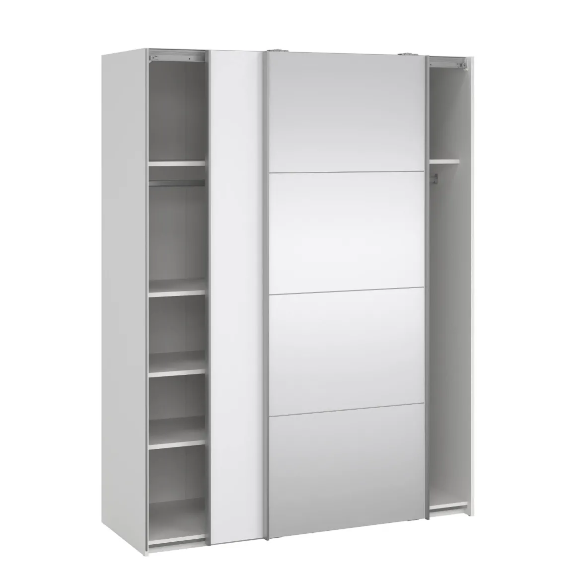 Guardaroba con specchio bianco lucido 150x200h cm - Seraphine