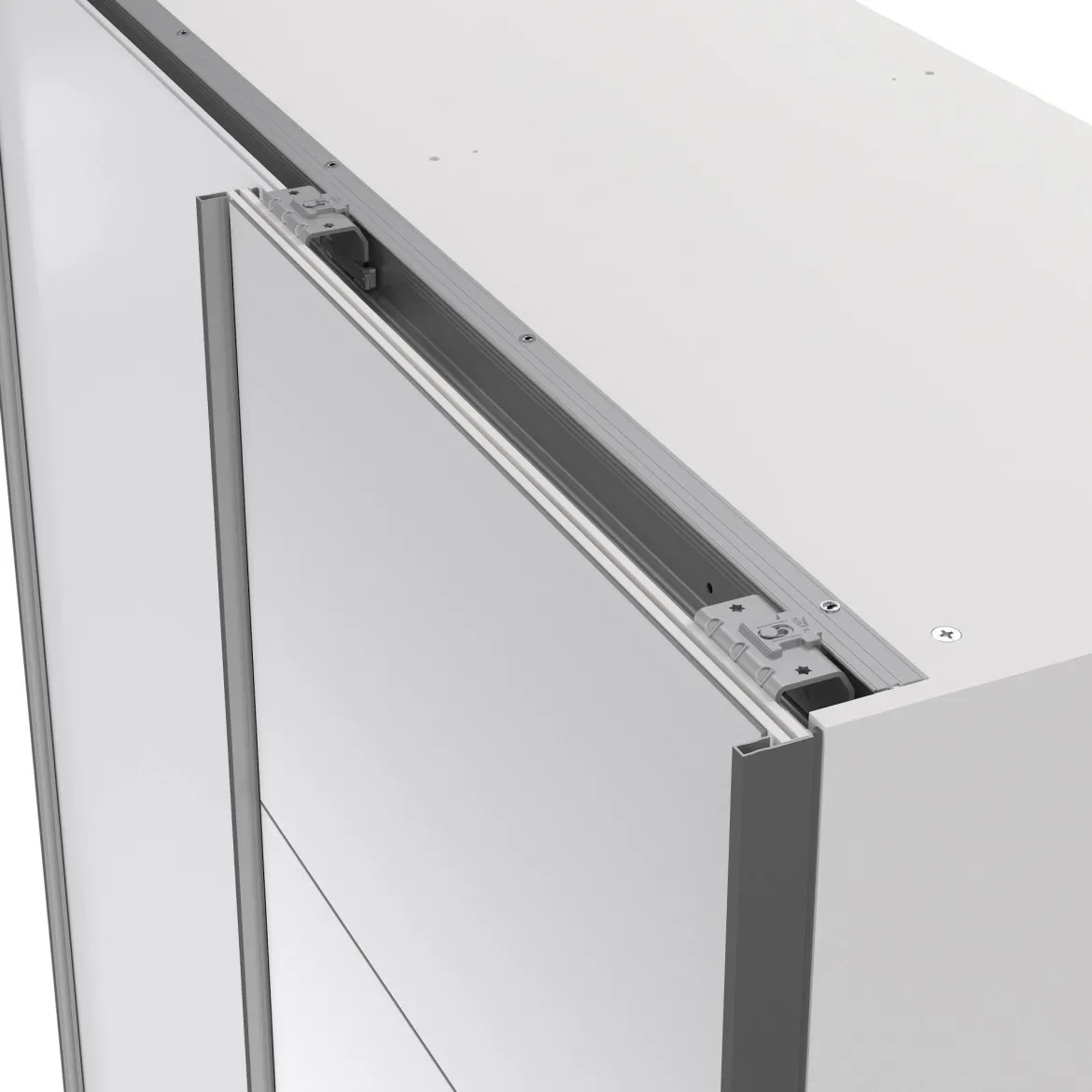 Guardaroba con specchio bianco lucido 150x200h cm - Seraphine
