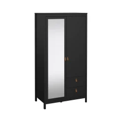 Guardaroba con specchio nero 102x199h cm - Lagertha