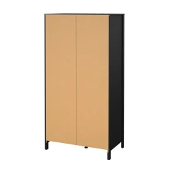 Guardaroba con specchio nero 102x199h cm - Lagertha