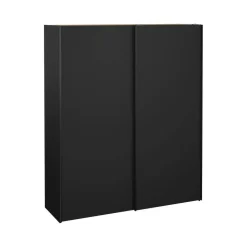 Guardaroba con specchio nero e bianco lucido 242x220h cm - Catalina