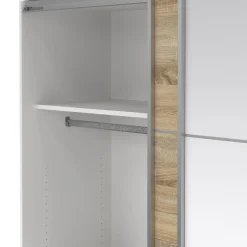 Guardaroba con specchio quercia e bianco 182x201h cm - Cerreto