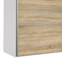 Guardaroba con specchio quercia e bianco 182x201h cm - Cerreto